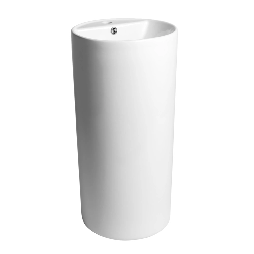 Cuba de Banheiro Lou&ccedil;a Piso Redonda com Mesa 41 cm (Toledo Branca)