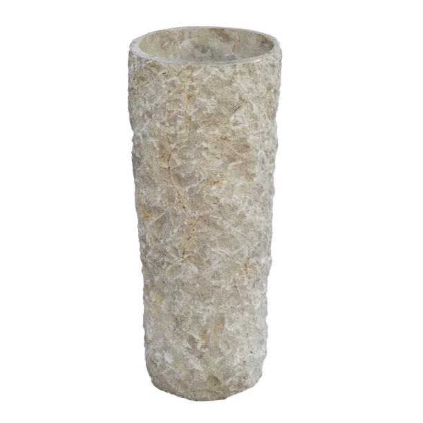 Produto Cuba de Banheiro Mármore Ônix Vanilla Piso Redonda 40 cm (Riau Rústica)