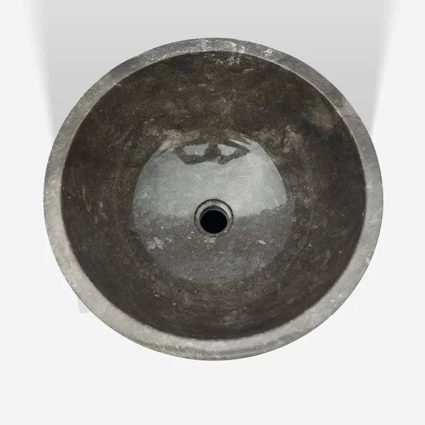 Produto Cuba de Banheiro Pedra Vulcânica Piso Redonda 40 cm (Jawa Polida)