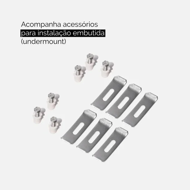 Cuba de Cozinha Inox Retangular 59x37 cm (Miura Grafite Fosca) - Outlet Produto Cuba de Cozinha Inox Retangular 59x37 cm (Miura Grafite Fosca) - Outlet