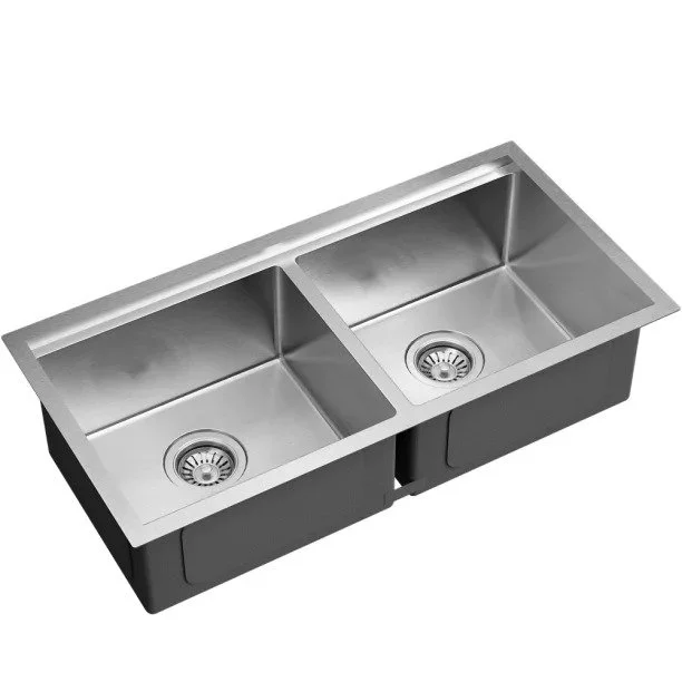 Produto Cuba Dupla Workstation de Cozinha Inox 82x41 cm (Kobe Escovada) - Outlet