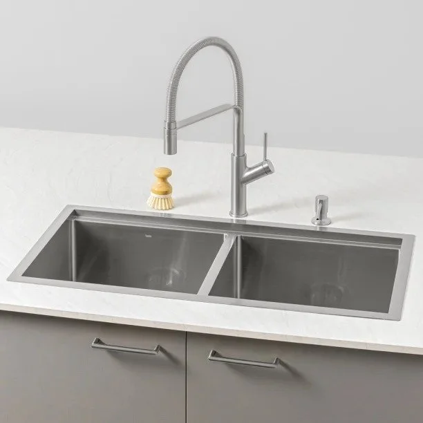 Produto Cuba Dupla Workstation de Cozinha Inox 82x41 cm (Kobe Escovada) - Outlet