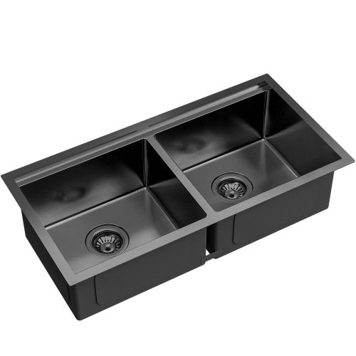 Cuba Dupla Workstation de Cozinha Inox 82x41 cm (Kobe Grafite Fosca)
