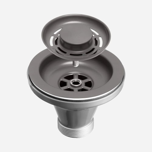 Válvula Inox para Cuba Cozinha 4 1/2" com Tampa (Cinza Fosca) - Outlet Produto Válvula Inox para Cuba Cozinha 4 1/2" com Tampa (Cinza Fosca) - Outlet