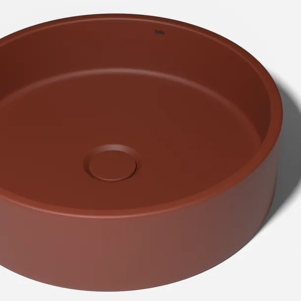 Cuba de Banheiro Concreto Apoio Redonda 39 cm (Oso Marsala) Produto Cuba de Banheiro Concreto Apoio Redonda 39 cm (Oso Marsala)