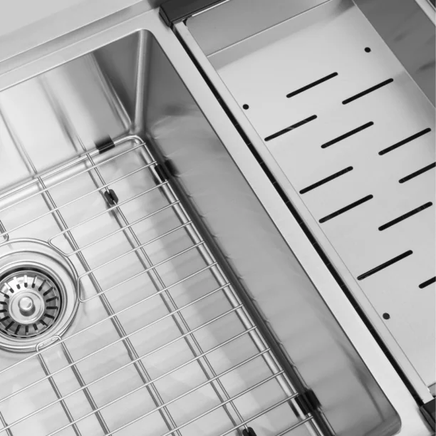 Cesto Escorredor Inox para Cuba Workstation 45x23 cm (Escovado) Produto Cesto Escorredor Inox para Cuba Workstation 45x23 cm (Escovado)
