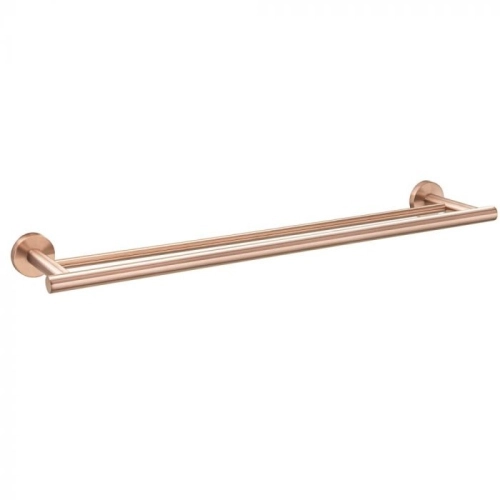 Porta Toalhas Duplo Inox (Tarsila Ros&eacute; Gold Fosco)