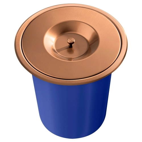 Lixeira Embutida de Cozinha Inox Redonda 5 Litros (Rosé Gold Fosca) - Outlet Produto Lixeira Embutida de Cozinha Inox Redonda 5 Litros (Rosé Gold Fosca) - Outlet