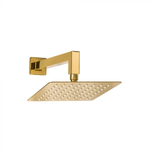 Ducha de Inox Quadrada 20x20 cm de Parede (Dourada)