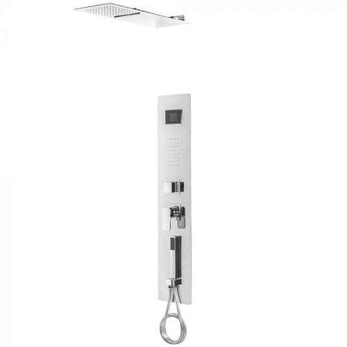 Ducha Vertical de Embutir com Hidro e Cascata (Inox Cromada)