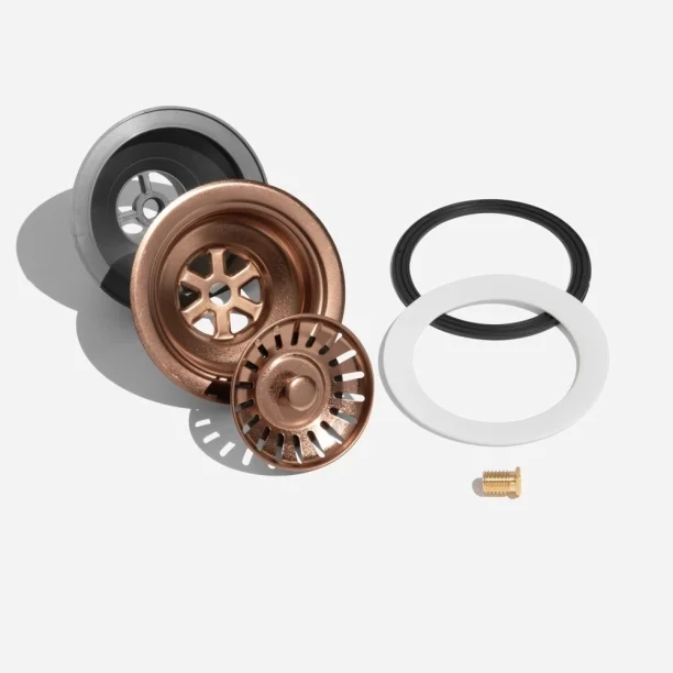 Válvula Inox para Cuba Cozinha 4 1/2" com Tampa (Rosé Gold Fosca) Produto Válvula Inox para Cuba Cozinha 4 1/2" com Tampa (Rosé Gold Fosca)