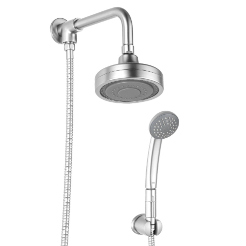 Ducha Auto Limpante Redonda 12 cm de Parede com Desviador (Gutta Escovada)