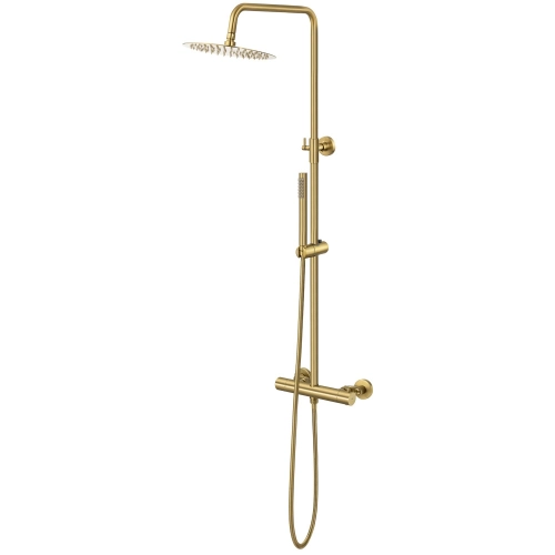 Ducha Coluna de Inox Redonda 25 cm (Dourada Fosca)