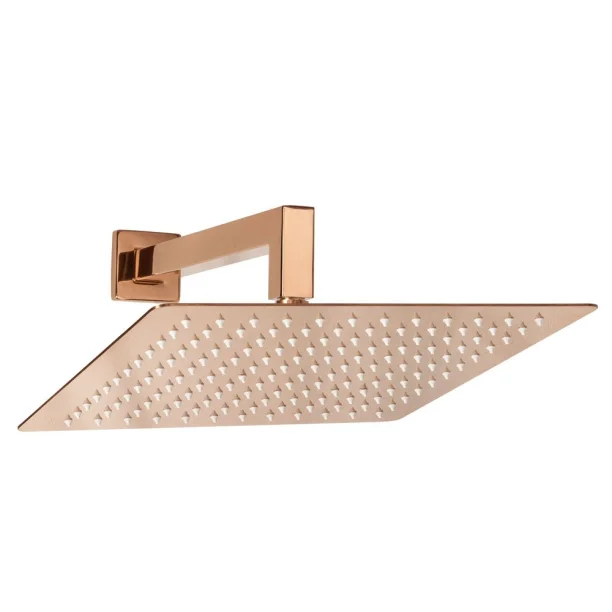 Ducha de Inox Quadrada 30x30 cm de Parede (Rosé Gold) - Outlet Produto Ducha de Inox Quadrada 30x30 cm de Parede (Rosé Gold) - Outlet