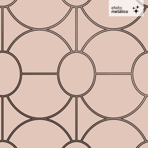 Produto Papel de Parede Geométrico Metalizado Lavável 10,00 x 0,53 m (Splendore Otto)