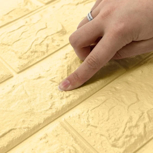 Produto Painel 3D Tijolo Adesivo 70x77x0,6 cm (Amarelo)