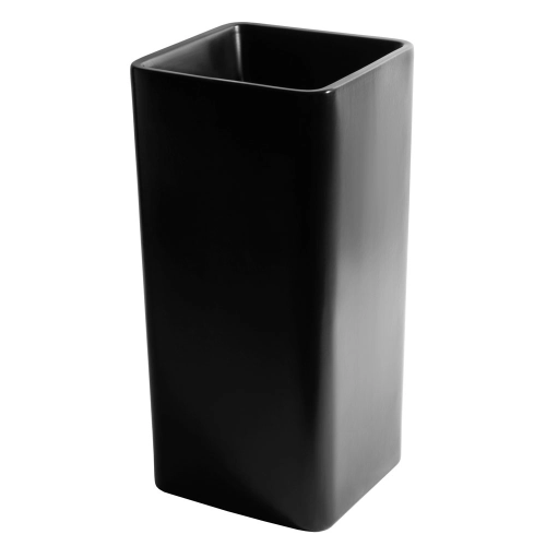 Cuba de Banheiro Lou&ccedil;a Piso Quadrada 40 cm (Veneza Preta)