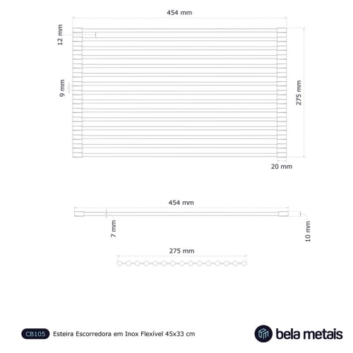 Esteira Escorredora em Inox Flexível 45x33 cm (Escovada) Produto Esteira Escorredora em Inox Flexível 45x33 cm (Escovada)