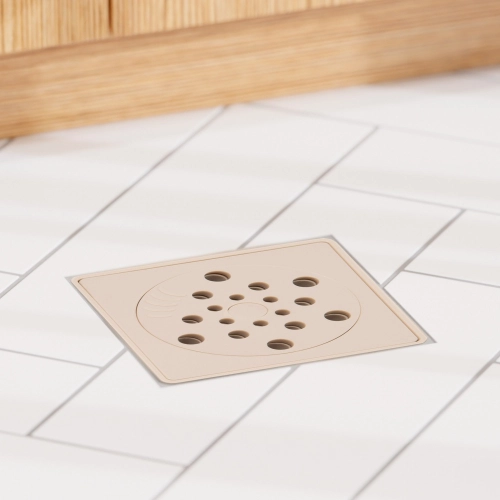 Ralo Seco Sifonado com Fecho 10x10 cm (Bege) Produto Ralo Seco Sifonado com Fecho 10x10 cm (Bege)