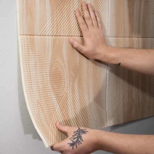 Produto Painel 3D Vértice Adesivo 70x70x0,8 cm (Latte)