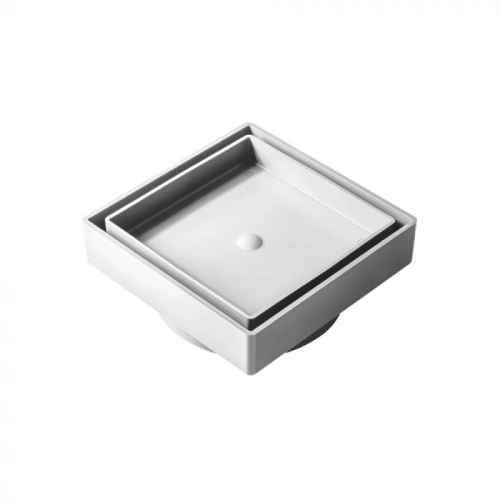 Ralo Oculto Invis&iacute;vel 10x10 cm com Tela (Branco)