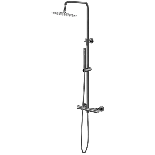 Ducha Coluna de Inox Redonda 25 cm (Grafite Fosca) 