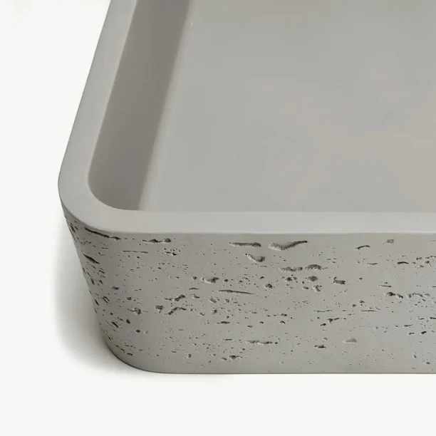 Produto Cuba de Banheiro Concreto Apoio Retangular 50 cm (Moran Marfim)