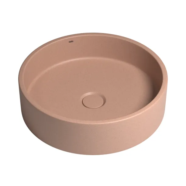 Produto Cuba de Banheiro Concreto Apoio Redonda 39cm (Oso Granilite Coral)