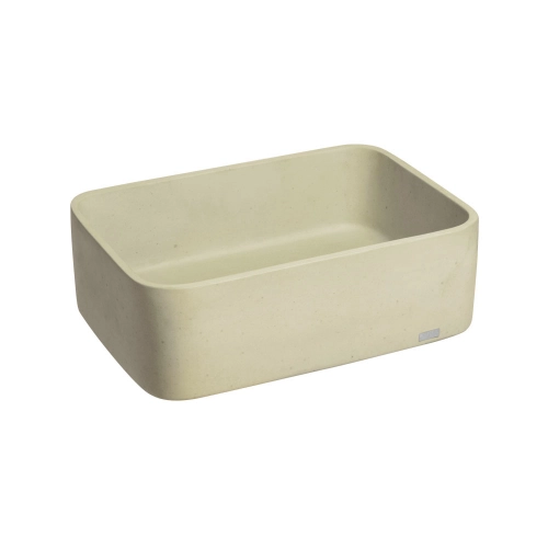 Produto Cuba de Banheiro Concreto Apoio Retangular 42 cm (Tessa Travertino)