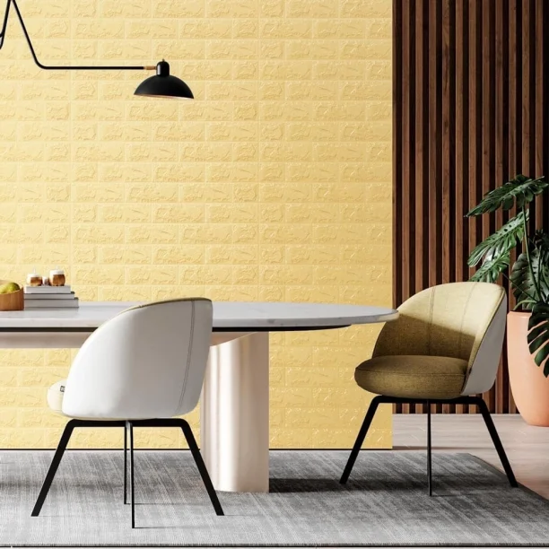 Produto Painel 3D Tijolo Adesivo 70x77x0,6 cm (Amarelo)