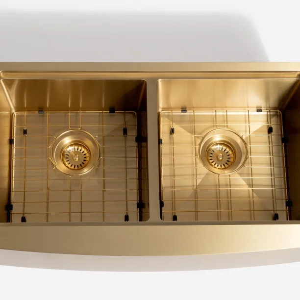 Grade Aramada Inox para Cuba Dupla 35x34 cm (Dourada | Ouro Fosca) Produto Grade Aramada Inox para Cuba Dupla 35x34 cm (Dourada | Ouro Fosca)