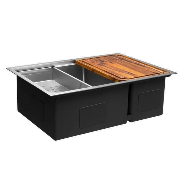 Kit Cuba Dupla Workstation Inox com Acessórios (Kai Escovada) Produto Kit Cuba Dupla Workstation Inox com Acessórios (Kai Escovada)