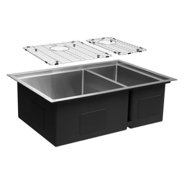 Kit Cuba Dupla Workstation Inox com Acessórios (Kai Escovada) Produto Kit Cuba Dupla Workstation Inox com Acessórios (Kai Escovada)