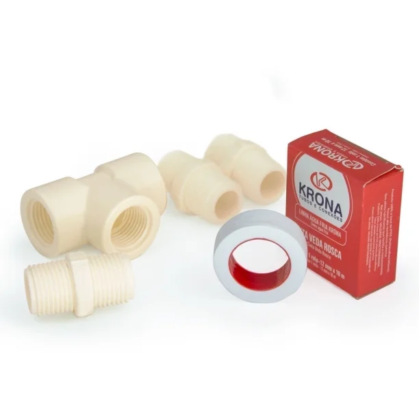 Produto Kit Hidráulico (3 Nípeis + 1 Tê Roscável + 1 Veda Rosca)