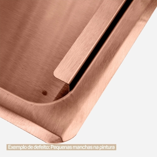 Lixeira Embutida de Cozinha Inox Quadrada 5 Litros (Rosé Gold Fosca) - Outlet Produto Lixeira Embutida de Cozinha Inox Quadrada 5 Litros (Rosé Gold Fosca) - Outlet