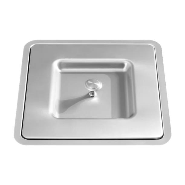 Produto Lixeira Embutida de Cozinha Inox Quadrada 5 Litros (Ryo Escovada) - Outlet