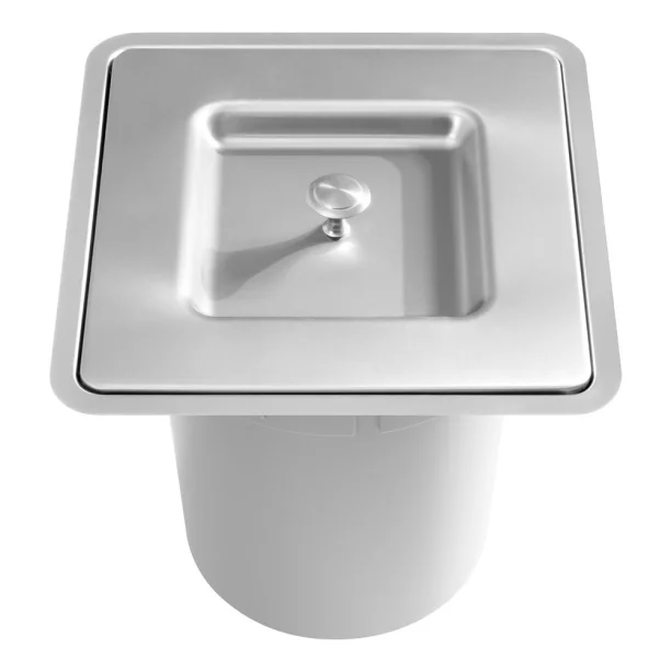 Produto Lixeira Embutida de Cozinha Inox Quadrada 5 Litros (Ryo Escovada) - Outlet