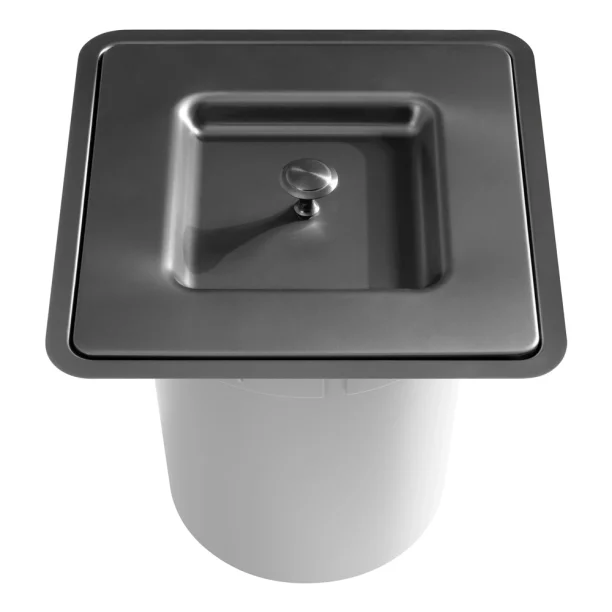 Lixeira Embutida de Cozinha Inox Quadrada 5 Litros (Ryo Grafite Fosca) Produto Lixeira Embutida de Cozinha Inox Quadrada 5 Litros (Ryo Grafite Fosca)