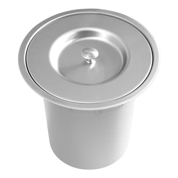 Produto Lixeira Embutida de Cozinha Inox Redonda 5 Litros (Mizu Escovada) - Outlet