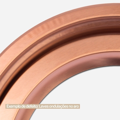 Lixeira Embutida de Cozinha Inox Redonda 5 Litros (Rosé Gold Fosca) - Outlet Produto Lixeira Embutida de Cozinha Inox Redonda 5 Litros (Rosé Gold Fosca) - Outlet