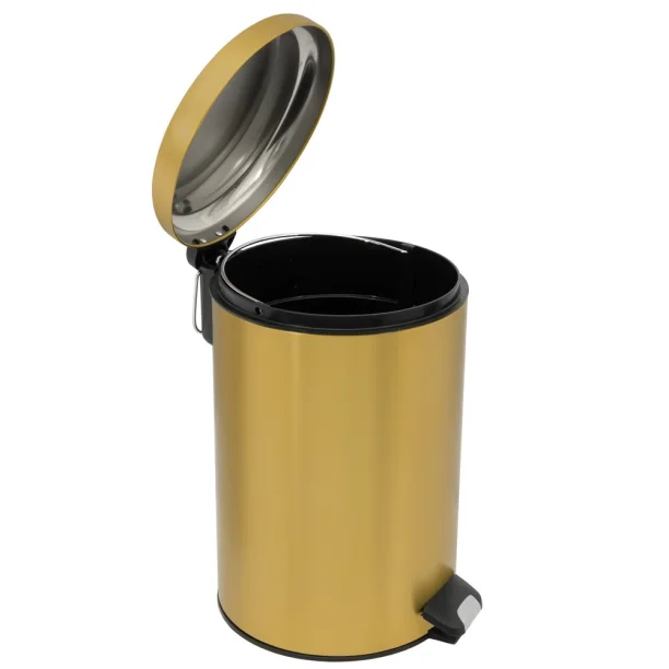 Lixeira Inox Redonda com Pedal 12 Litros (Ouro Fosca) Produto Lixeira Inox Redonda com Pedal 12 Litros (Ouro Fosca)