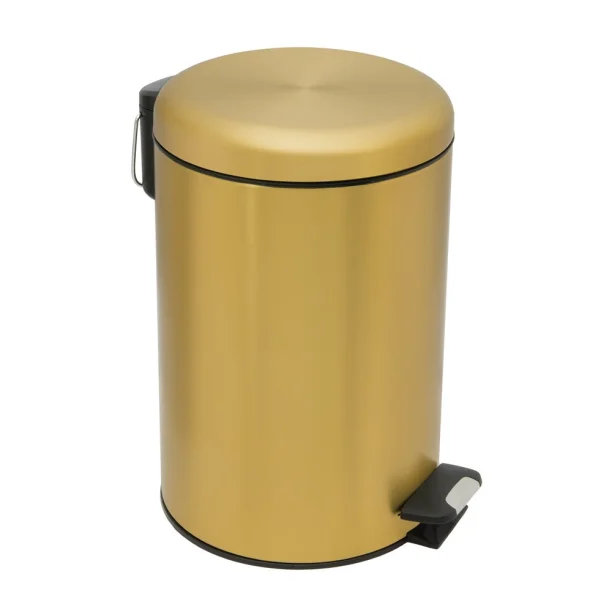Lixeira Inox Redonda com Pedal 12 Litros (Ouro Fosca) Produto Lixeira Inox Redonda com Pedal 12 Litros (Ouro Fosca)