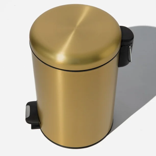 Lixeira Inox Redonda com Pedal 12 Litros (Ouro Fosca) Produto Lixeira Inox Redonda com Pedal 12 Litros (Ouro Fosca)