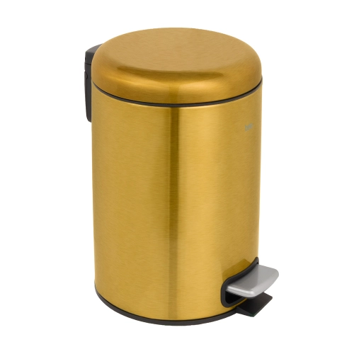 Lixeira Redonda com Pedal 12 Litros (Dourada) - Outlet Produto Lixeira Redonda com Pedal 12 Litros (Dourada) - Outlet