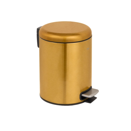 Lixeira Redonda com Pedal 5 Litros (Dourada)