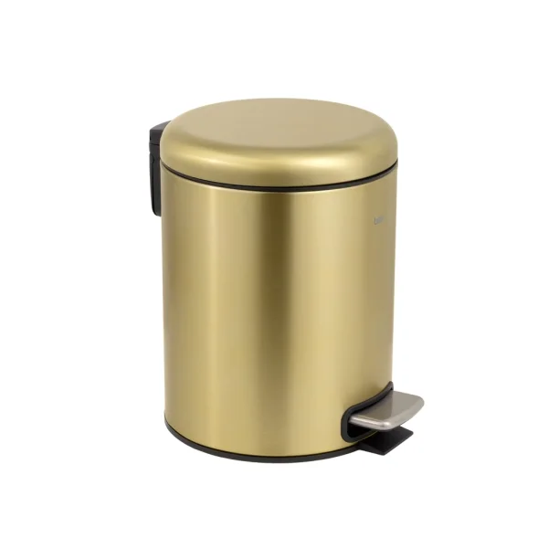 Lixeira Redonda com Pedal 5 Litros (Dourada Fosca) - Outlet Produto Lixeira Redonda com Pedal 5 Litros (Dourada Fosca) - Outlet
