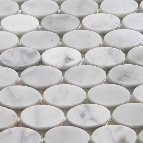Produto Pastilhas de Pedra Oval (Mármore Carrara)