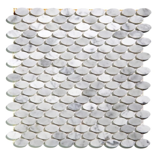 Produto Pastilhas de Pedra Oval (Mármore Carrara)