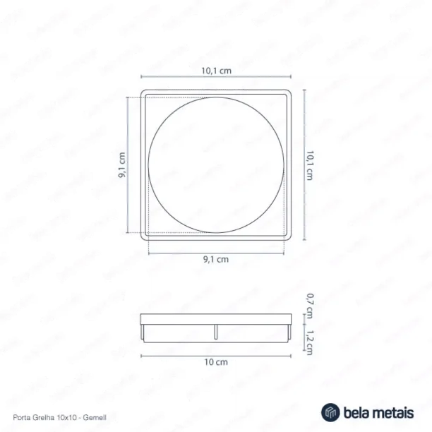 Porta Grelha 10x10 cm (Cromado) Produto Porta Grelha 10x10 cm (Cromado)