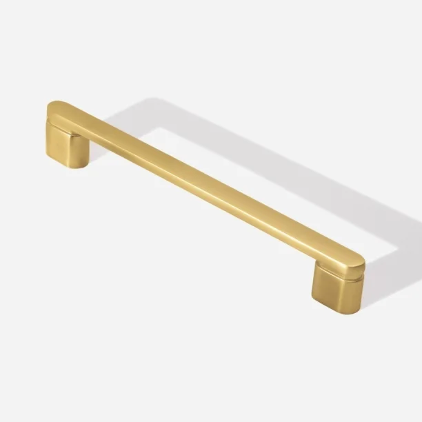 Puxador para Móvel Alça Sobrepor 160 mm Zamac (Memphis Dourado Fosco) - Outlet Produto Puxador para Móvel Alça Sobrepor 160 mm Zamac (Memphis Dourado Fosco) - Outlet